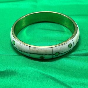 Elegant brass and bone Bangle Bracelet